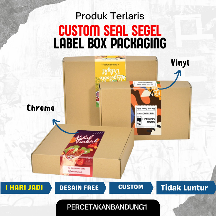 

Stiker Segel Box Custom Anti Air & Robek | Label Packing Seal Kotak Kirim | Waterproof