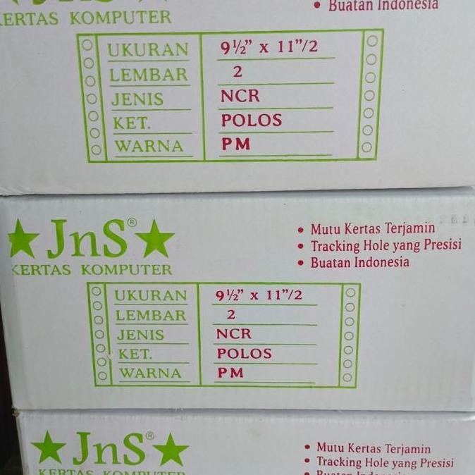 

kertas komputer/continous form 2 ply/9,5 x 11/2 #PRS-BAGI DUA PM