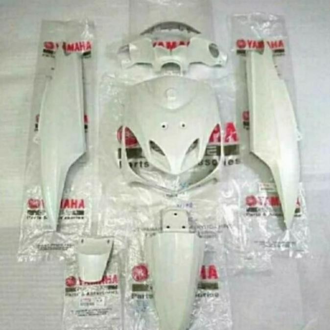 COVER BODY PAKET FULL SET BODY HALUS MIO SMILE PUTIH ORIGINAL YAMAHA