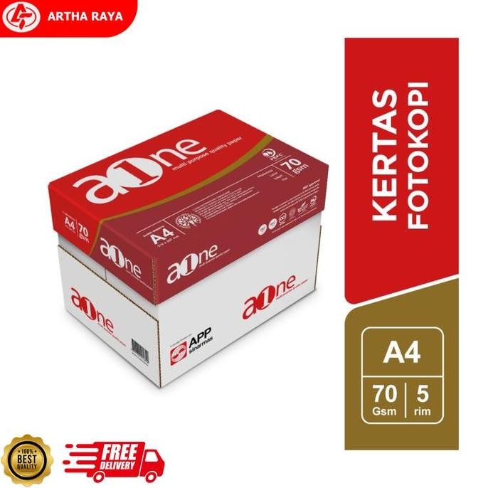 

PROMO! KERTAS HVS A4 AONE 70 GRAM 1 DUS (5 RIM)