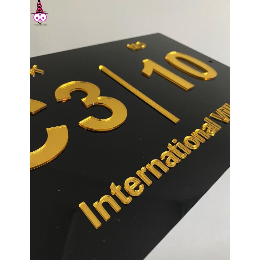 Cod Nomor Rumah Akrilik | Plat Papan Alamat Custom| Nomor Rumah Timbul |  Papan Nomor Rumah Timbul |