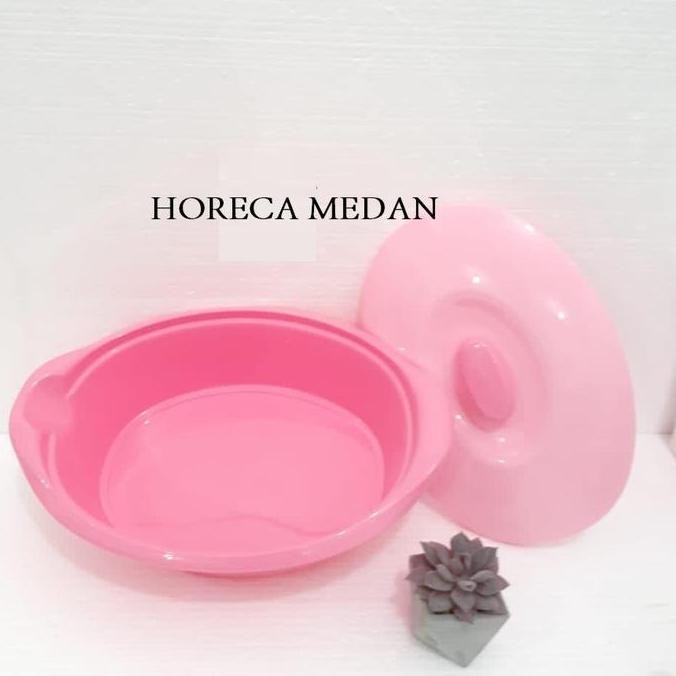 monggo] Basi Tutup Pink Oval Golden Lemon BTL 138 / Wadah saji sayur