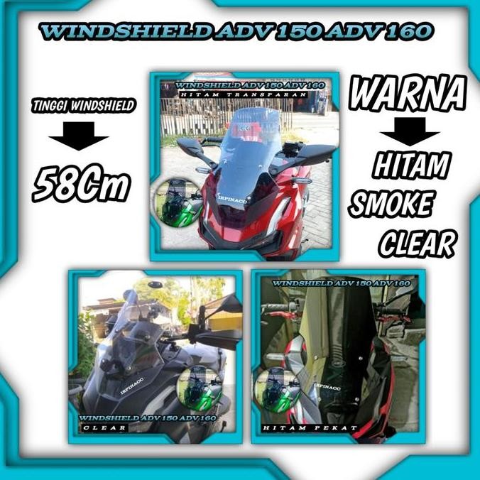 Visor Windshield Adv 160 Adv 150 Tinggi Ydp Hitam Clear Smoke Restock