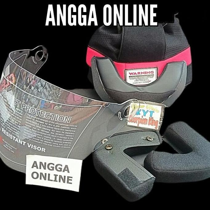 Busa Helm Kyt Scorpion + Visor, Kaca Helm Kyt Scorpion King Motorcycle Restock