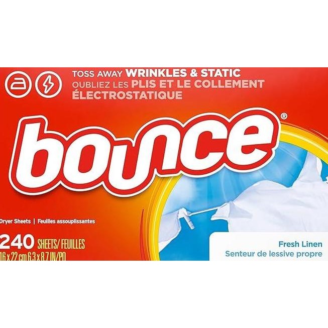 

Bounce Dryer Sheets Laundry Fabric Softener, Fresh Linen Scent, 240 Sheets