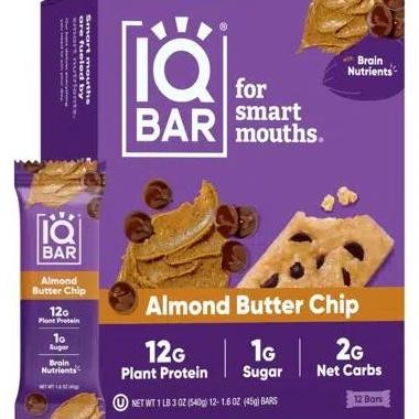 

IQBar Plant Protein Bar - Almond Butter Chip (12 x 45g)