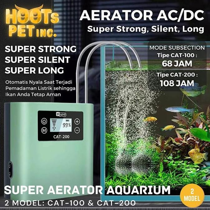 AERATOR ACDC SILENT USB PORTABLE | POMPA GELEMBUNG UDARA AQUARIUM KOLAM BATERAI