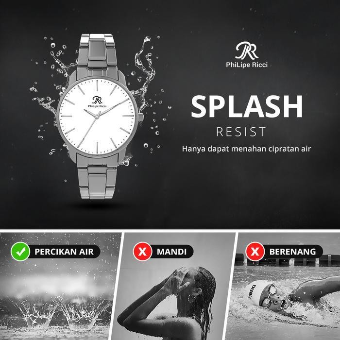 Philipe Ricci Jam Tangan Pria Besi Rantai Analog Original Pr15