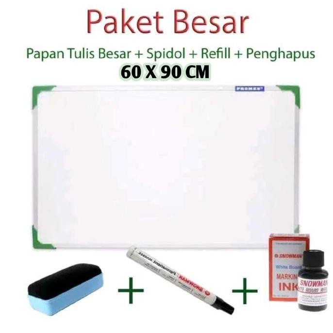 

PAPAN TULIS WHITEBOARD FREE SPIDOL PENGHAPUS DAN TINTA PAKET LENGKAP BEST SELLER