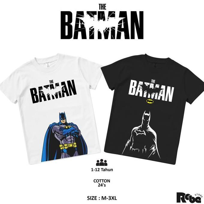 kaos distro anak motif the batman umur 3-12 tahun - cotton combed digital printing