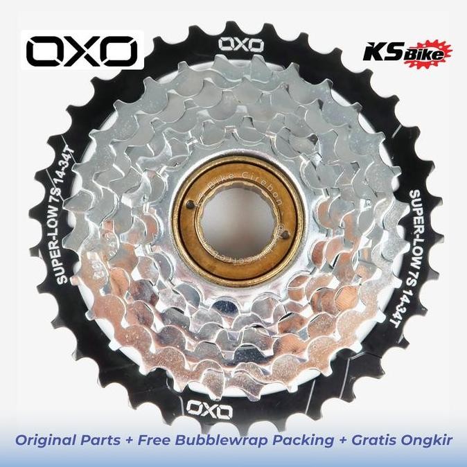 Sprocket Gear Shimano 7 Speed 14-34T Megarange Drat OXO Freewheel Gir