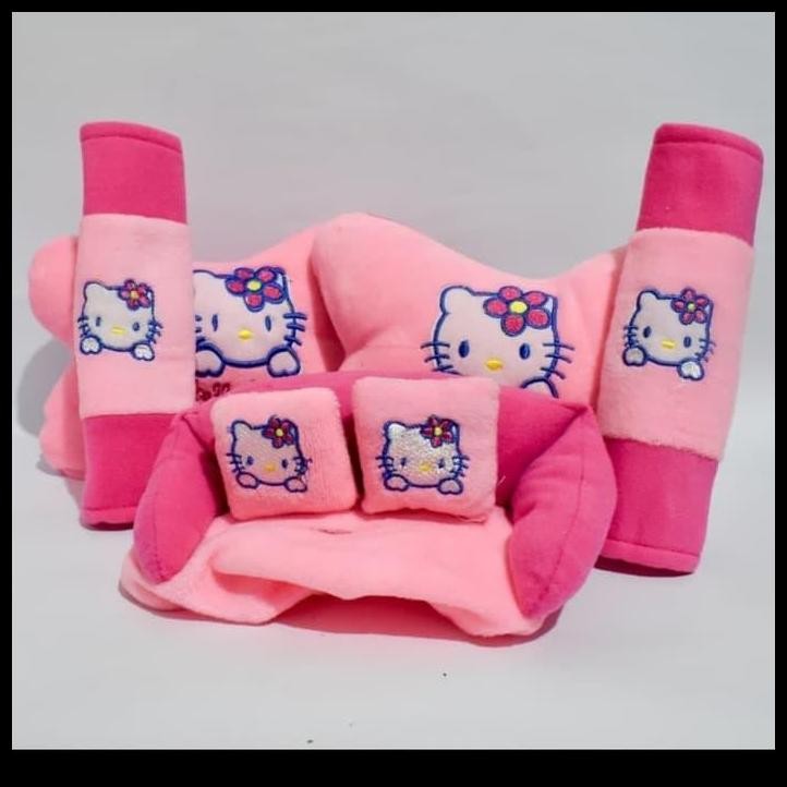 TERMURAH BANTALAN MOBIL/ CAR PILLOW 3 IN 1 HELLO KITTY TRAJET HYUNDAI