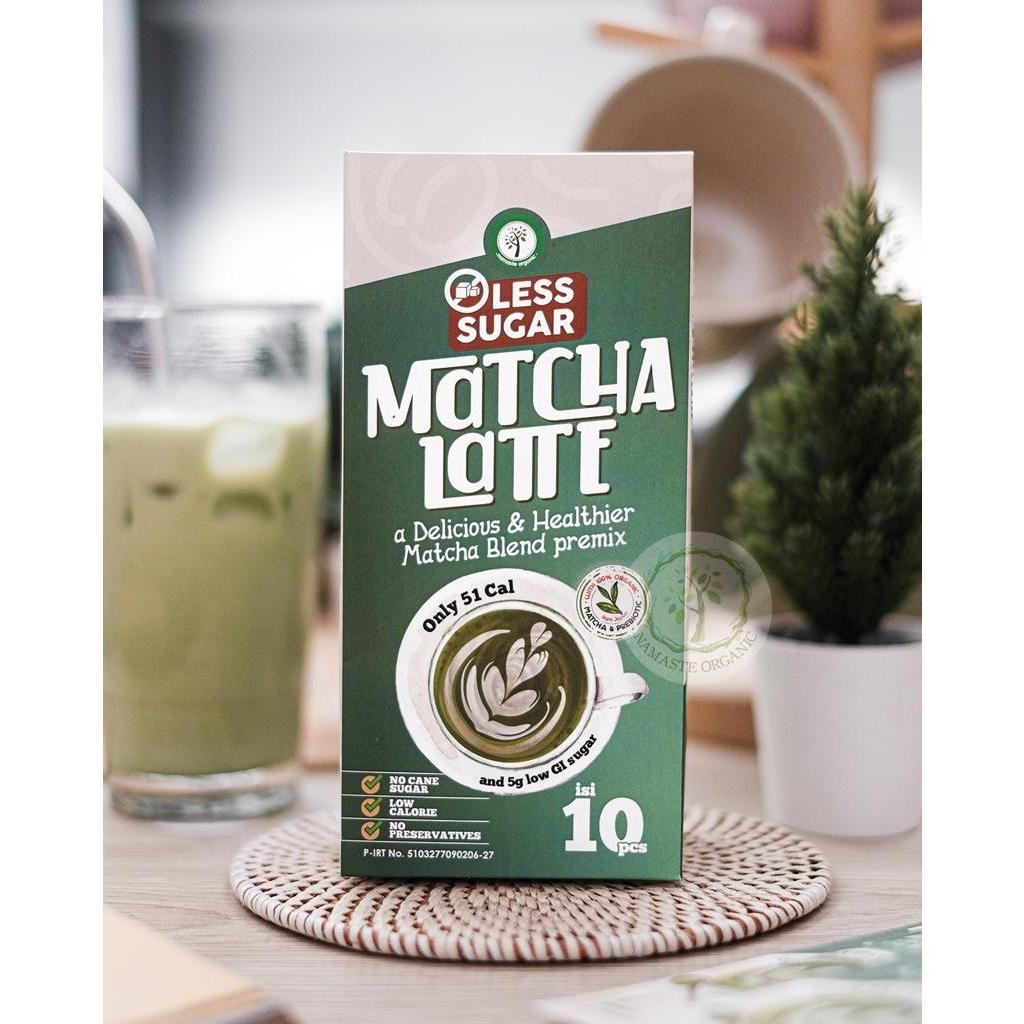 

FM Less Sugar Matcha Latte Box - Matcha Blend Premix Isi 10 Sachet