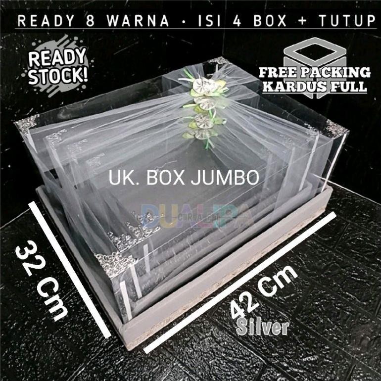 

KOTAK MIKA SESERAHAN SATU SET ISI 4 BOX HANTARAN UKURAN S M L XL FULL HIASAN MUDAH PEMASANGAN