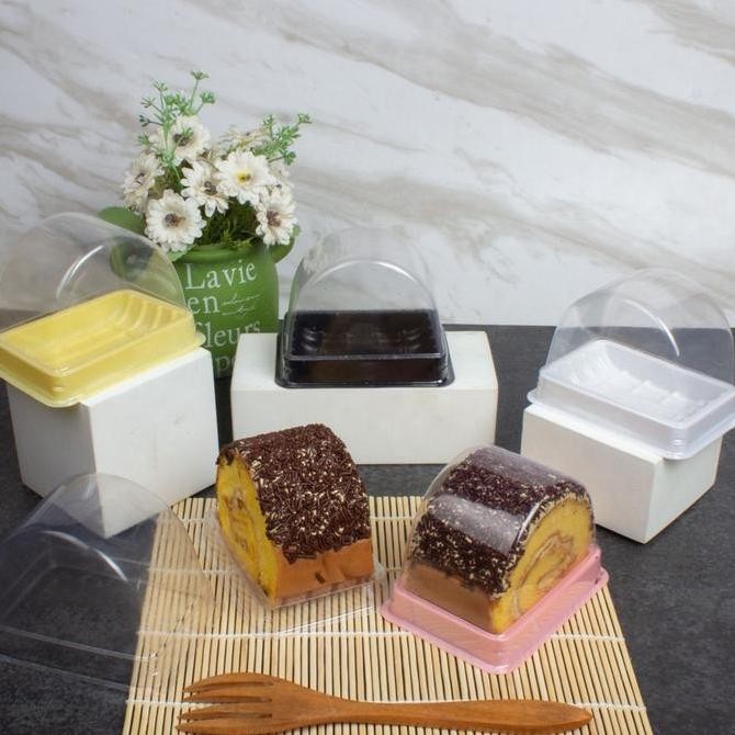 (ISI 50) MIKA BOLU GULUNG MINI / TRAY ROLL CAKE KOTAK MINI KUE POTONG