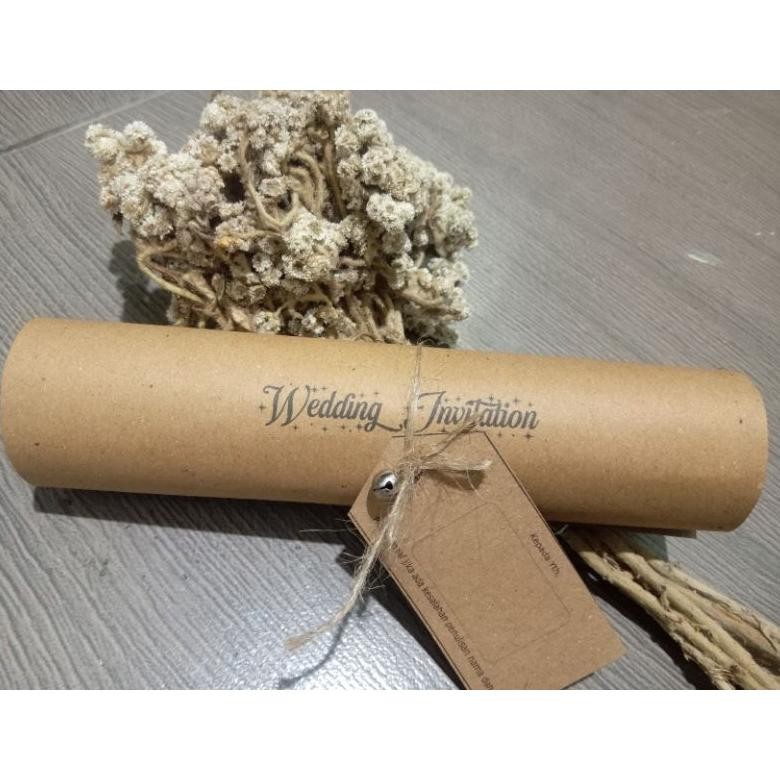 UNDANGAN PERNIKAHAN TEMA GULUNG KUNO MURAH UNIK