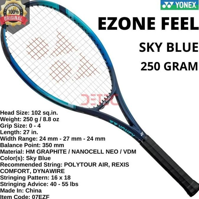 Yonex EZONE FEEL 102 250g Sky blue - raket tenis