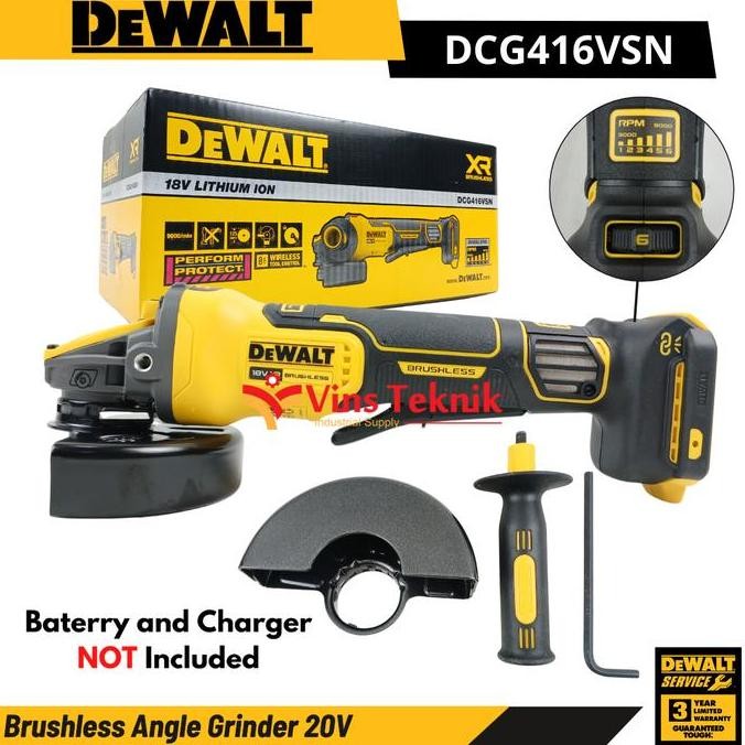Dewalt Dcg416Vsn Brushless Angle Grinder / Mesin Gerinda Baterai 20V Dewalt Dcg416Vsn