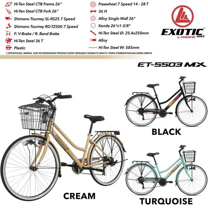 sepeda mini keranjang dewasa 26 inch EXOTIC 5503 city bike HS