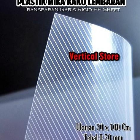 Plastik Pp Mika Kaku Lembaran Bening Garis 70 X 100 Cm Tebal 0.50Mm