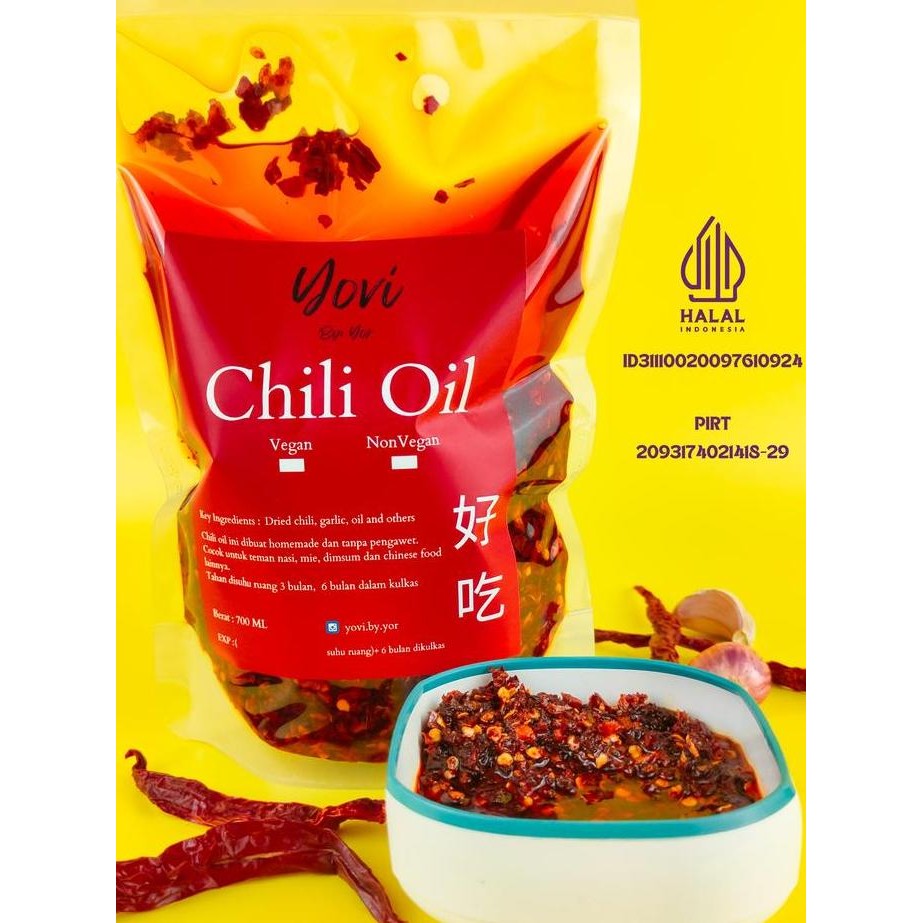 

Chili Oil Yovi With Crunchy Garlic 700ML (Vegan/NonVegan) JS