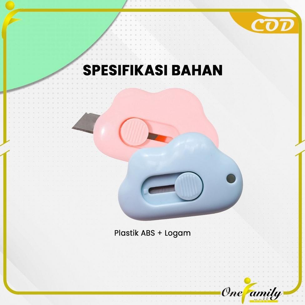 

ONE-C953 Cutter Mini Lucu Bentuk Awan / Pisau Kartun Alat Bantu Potong Kertas Alat Tulis Kantor / Pisau Cutter Mini Model Awan Cutter Portable
