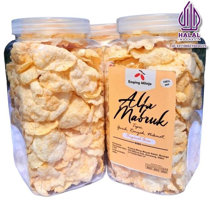 

Emping Melinjo Asin Matang Gurih Original Renyah Organik Camilan Food Goreng Alami - Toples Snack Makanan Cemilan Keripik