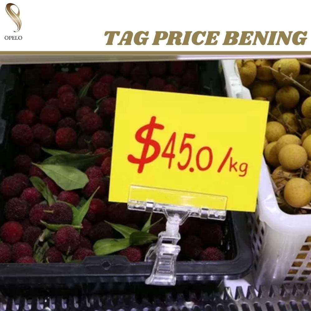 

( 5 Pcs ) Tag Price Holder Bening Jepit Harga Clear Jempol Harga Bening Jepitan Kertas Promo Transparan