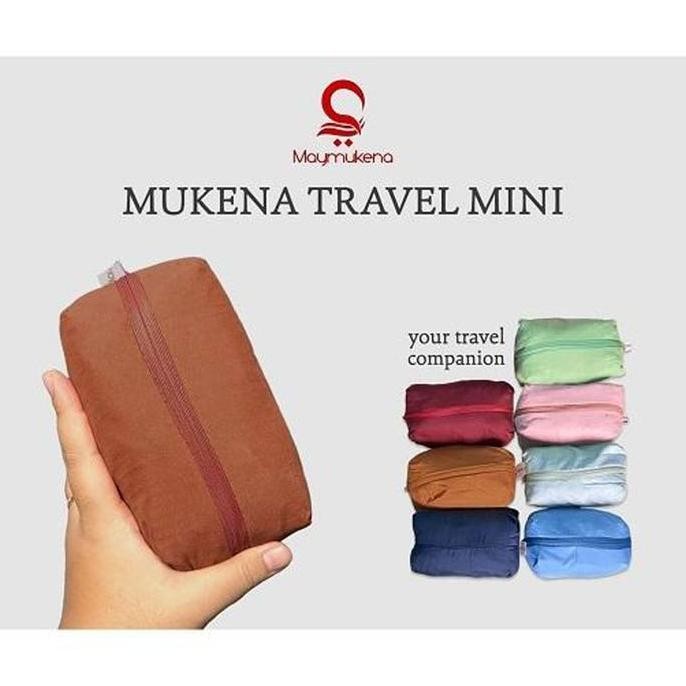 new  Mukena Dewasa Traveling Mini Pouch  Set Sejadah Polos   Mukenah Sajadah