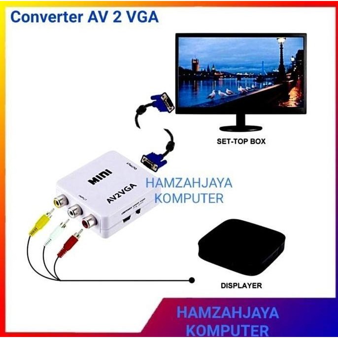 TERBARU - AV2VGA KONVERTER AV RCA TO VGA CONVERTER PS2 KE MONITOR