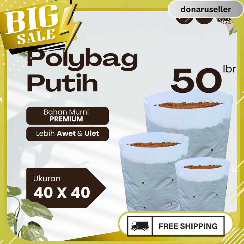 Polybag Putih 40 X 40 Isi 50 Lembar - Polybag Melon Harga Grosir Meledak