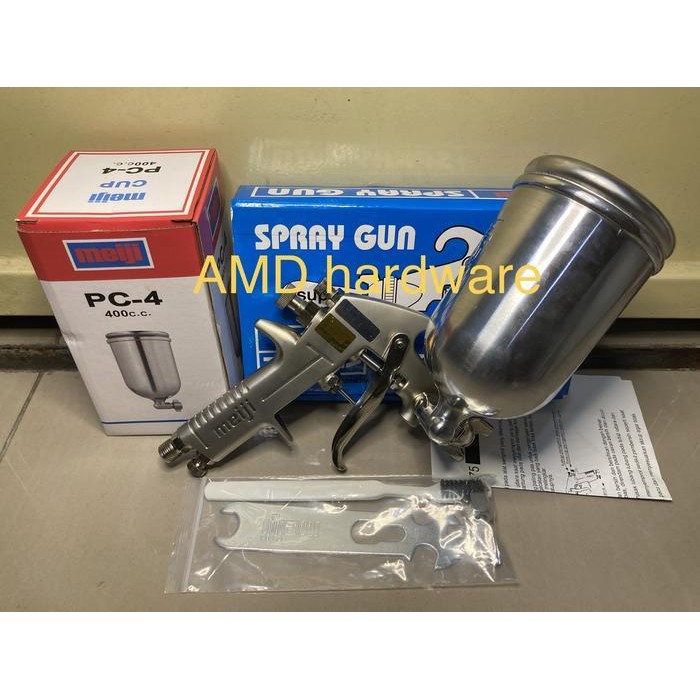 Meiji Japan Spray Gun F75 Tabung Atas Spet Semprotan Cat Kompresor Ori Original Dan Terpercaya