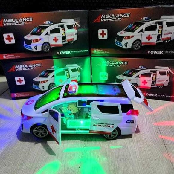 MAINAN MOBIL AMBULANCE JUMBO BISA BUKA SEMUA PINTU