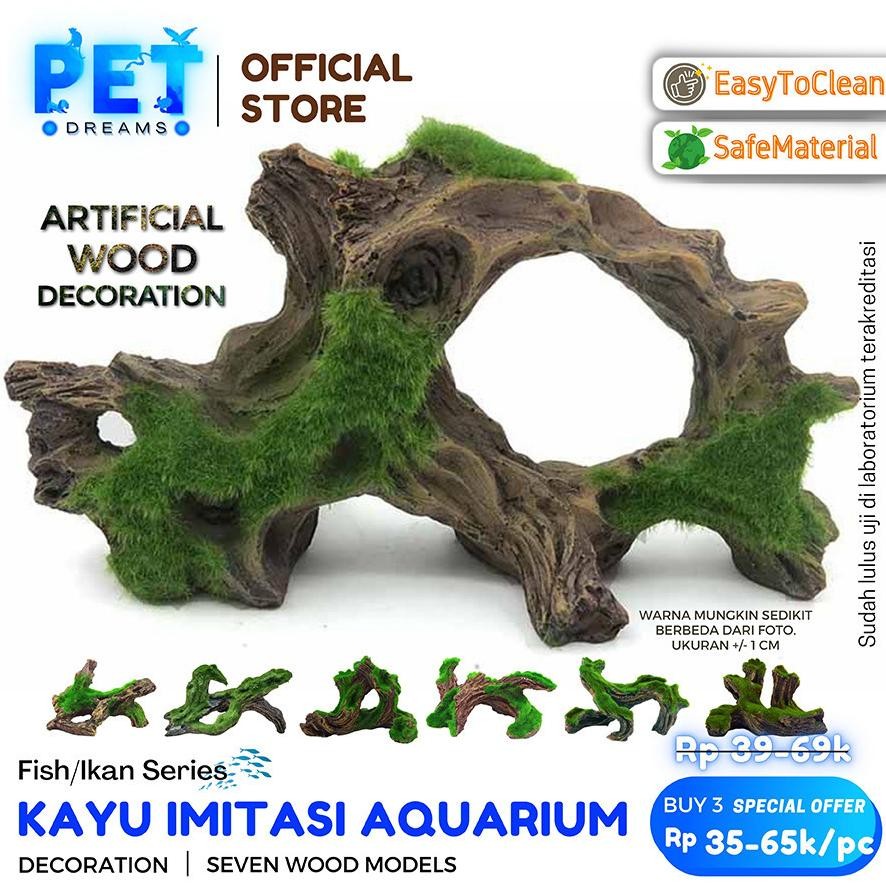Kayu Moss Aquascape Imitasi Hiasan Dekorasi Mini Kecil Besar Aquarium Akuarium Tanaman Hias Tenggela