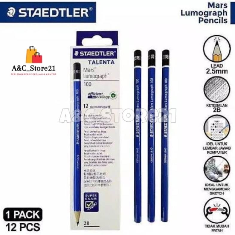 

PENSIL 2B STEADTLER SATU PACK Isi 12 PCS DiM