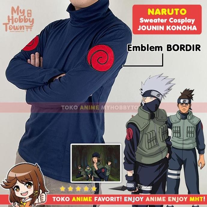 KAOS NARUTO NINJA KAKASHI JOUNIN LENGAN PANJANG UNISEX ANIME