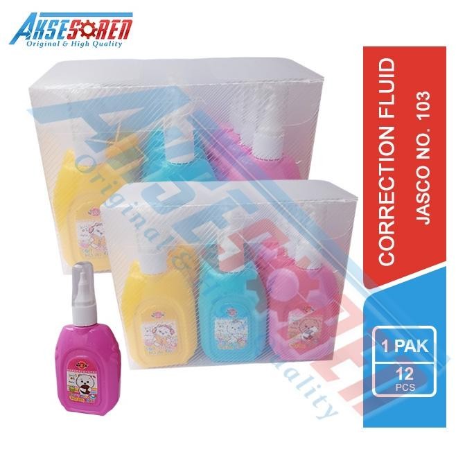 

Correction Fluid Jasco No. 103 [1 Pack/12 Pcs] / Tipe Ex Kertas / Penghapus / Pulpen / Alat Tulis Lengkap / Correction Tape 1 Pak / Tipe X Pulpen Penghapus / Tip Ex / Type X / Tip X Cair / Tipek Sekolah / Type Ex / Kertas DiM