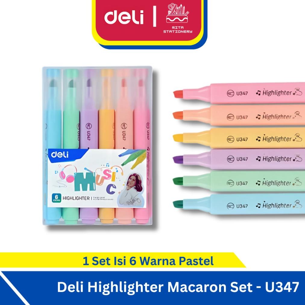 

Deli Highlighter 1 set Isi 6 Warna Pastel / Stabilo penanda- CU347 DiM
