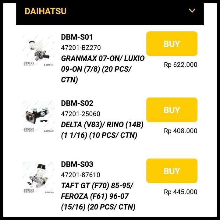 TERMURAH MASTER REM RUMAH SENTRAL REM CENTRAL BM ASSY TAFT GT FEROZA BIRKENS 