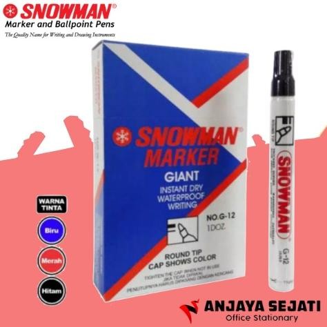 

Spidol Permanent Marker Snowman G-12 - Lusinan - 12pcs DiM