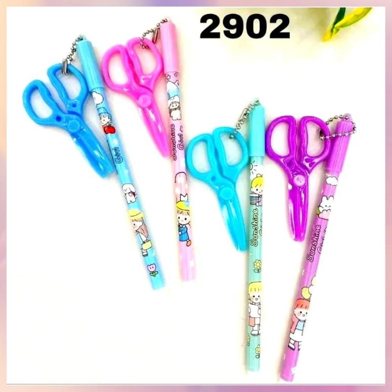 

[1 Lusin/ 12 Pcs] Pulpen Bolpen Gel Pen Momo Girl + Gantung Gunting 2902 DiM