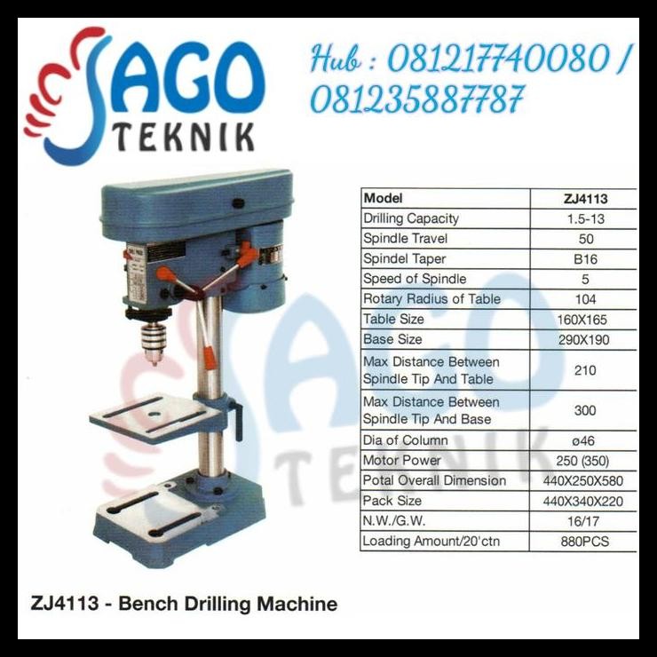 GRATIS ONGKIR MESIN BOR DUDUK / BOR DUDUK ZJ 4113-13MM OSCAR