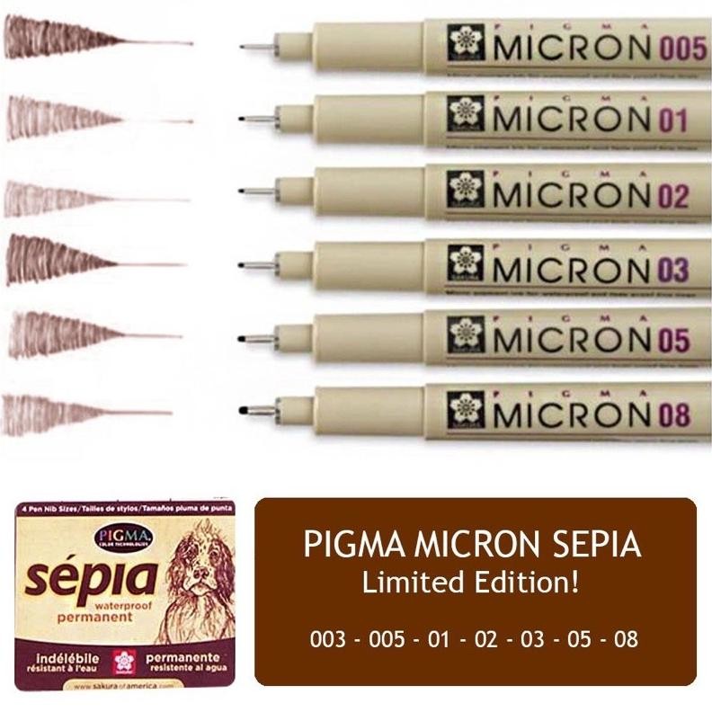

Sakura Pigma Micron SEPIA Drawing Pen Tinta Coklat Brown DiM