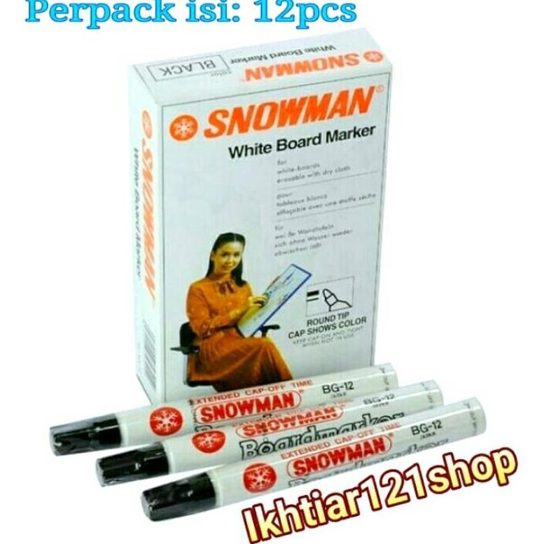 

1 Pack Spidol White Board Snowman/Spidol WhiteBoard Marker isi 12 Pcs DiM