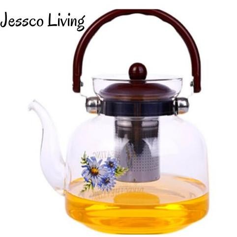 Teko Kaca TahanPanas/MakerTeko Teh Dengan Saringan/GLASS TEAPOT 1800ML