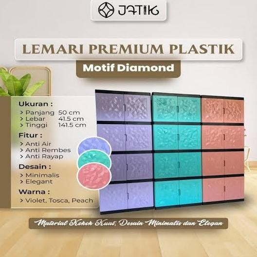 Terlaris Lemari Plastik Baju Pakaian 4 Susun Fawsline / Rak Serbaguna Tabita