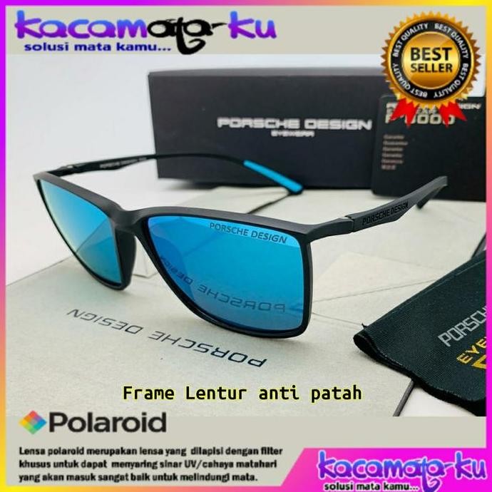 Kacamata Polarized Pria Wanita Lentur Porsche Design 5234 Anti Patah Pasti Ori