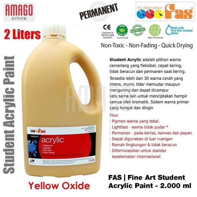 

FAS - STUDENT ACRYLIC PAINT - 2 LITER - YELLOW OXIDE
