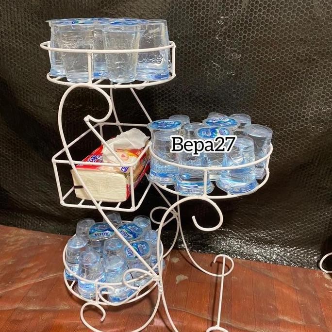 Terlaris Rak Aqua Lebaran Rak Minuman Lebaran Rak Serbaguna Tempat Aqua Wadah Aqua Gelas Putih