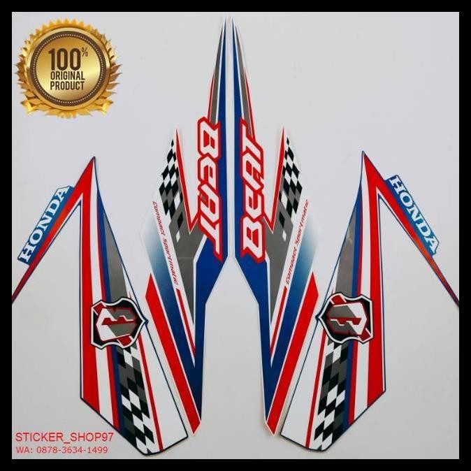 GRATIS ONGKIR (ORI) STRIPING HONDA BEAT FI ESP 2018 2019 BIRU LIS PUTIH 